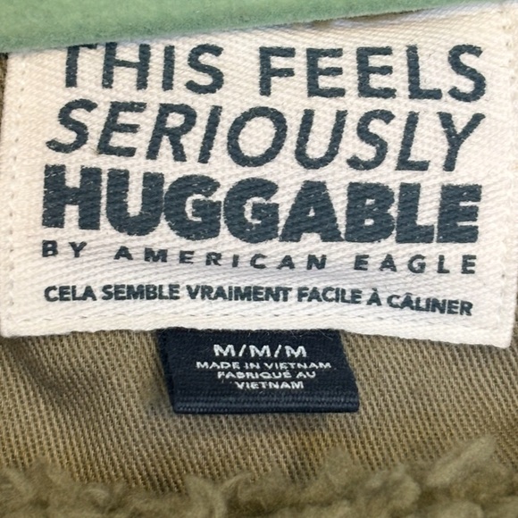 American Eagle Teddy Fleece Sherpa Zip Up Jacket in Olive Green, “huggable” 🖤 M - Picture 7 of 9